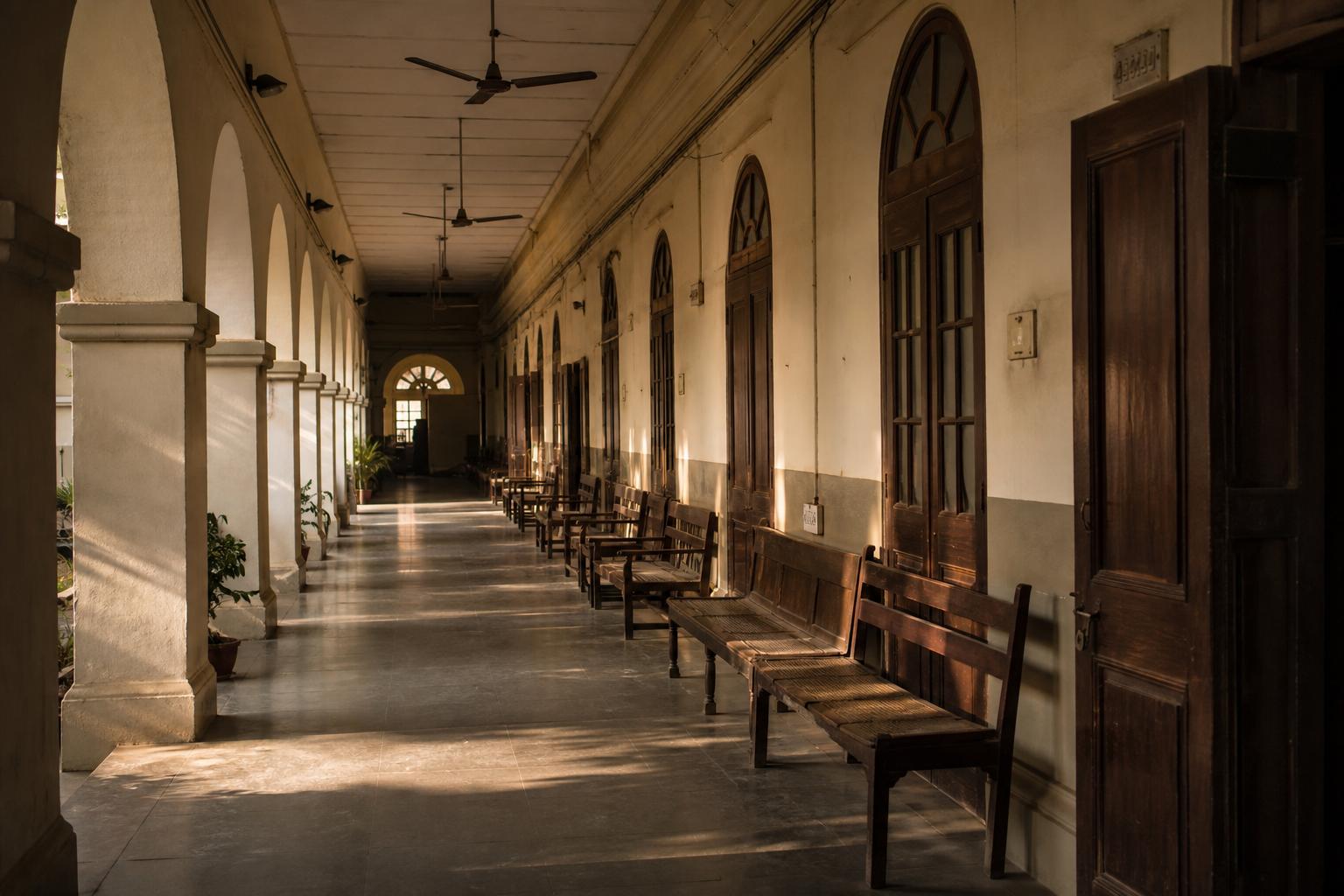 A quiet corridor in an Indian court